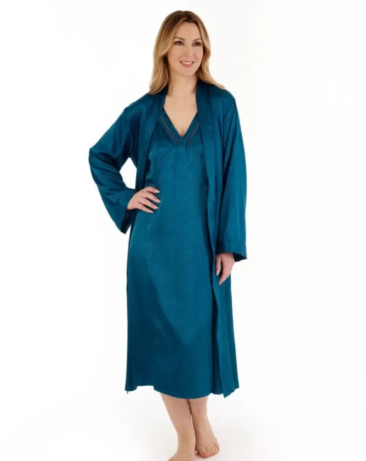 Animal Jacquard Satin 46" Kimono Wrap GL88724