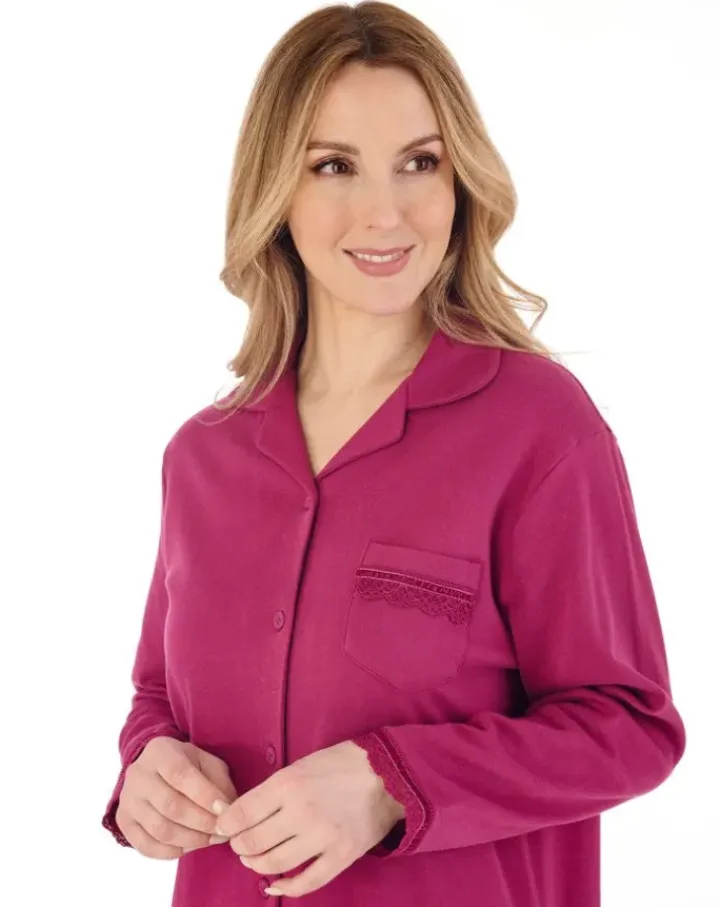 Bold Floral Flannel & Interlock 38" Woven Nightshirt NS88206