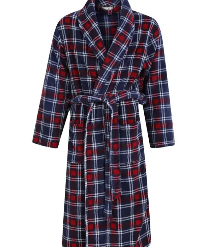 Check Print 49" Flannel Fleece Robe WR66840