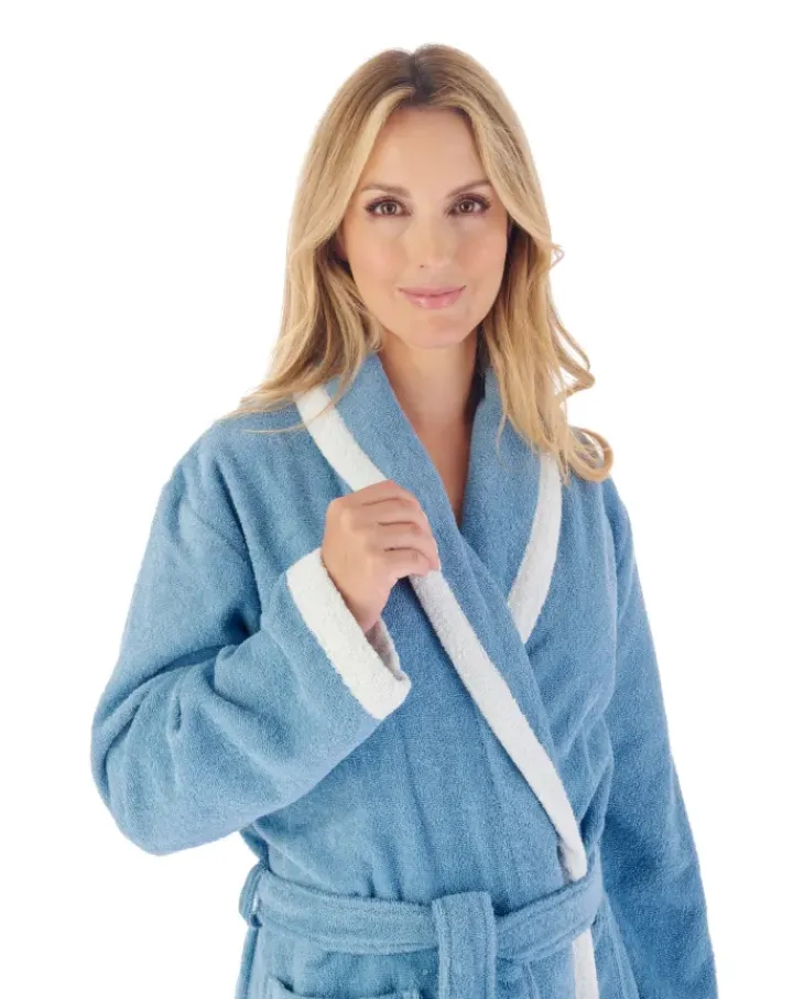 Contrast Trim 46" Towelling Robe HC03330