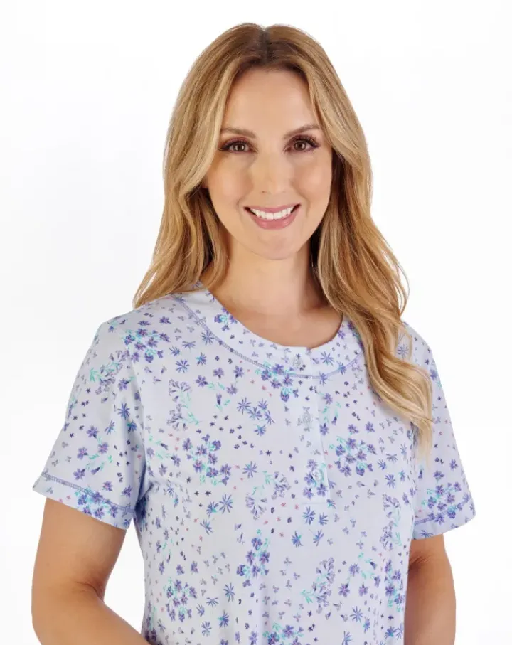 Ditsy Floral Print 40" Jersey Nightdress ND05111