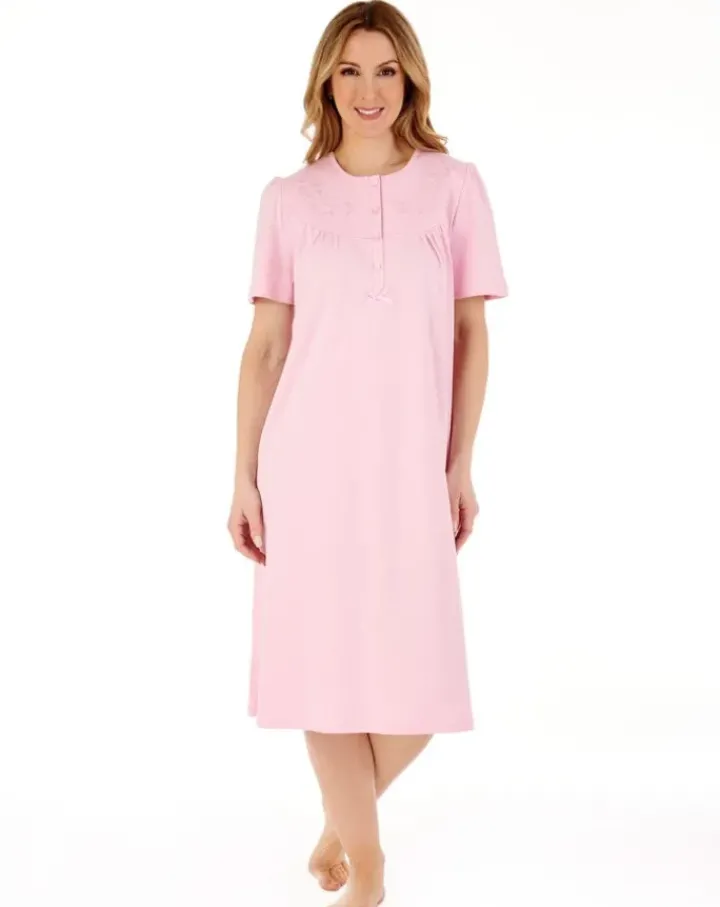 Embroidered Yoke 42" Interlock Jersey Nightdress ND88120