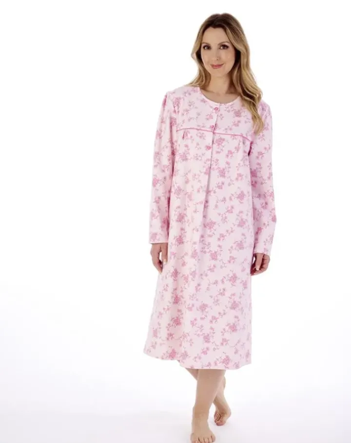 Floral Luxury Flannel 43" Brushed Woven Nightdress ND02210