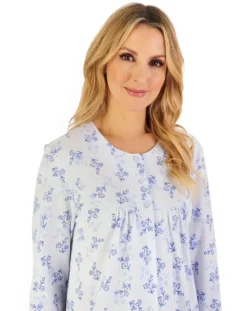 Floral Print 46" Jacquard Jersey Nightdress ND06107