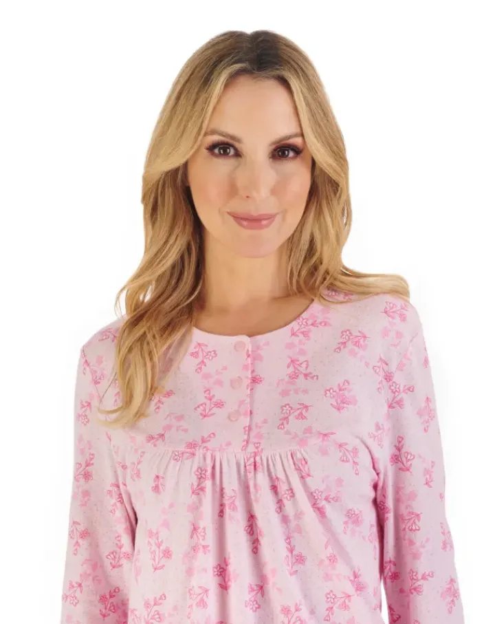 Floral Print 46" Jacquard Jersey Nightdress ND06107