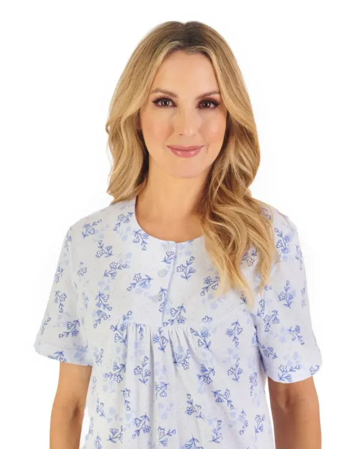 Floral Print 42" Jacquard Jersey Nightdress ND06105