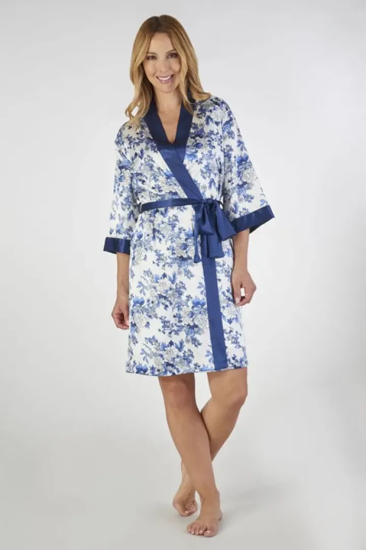 Floral Satin 42" Kimono Wrap GL2774