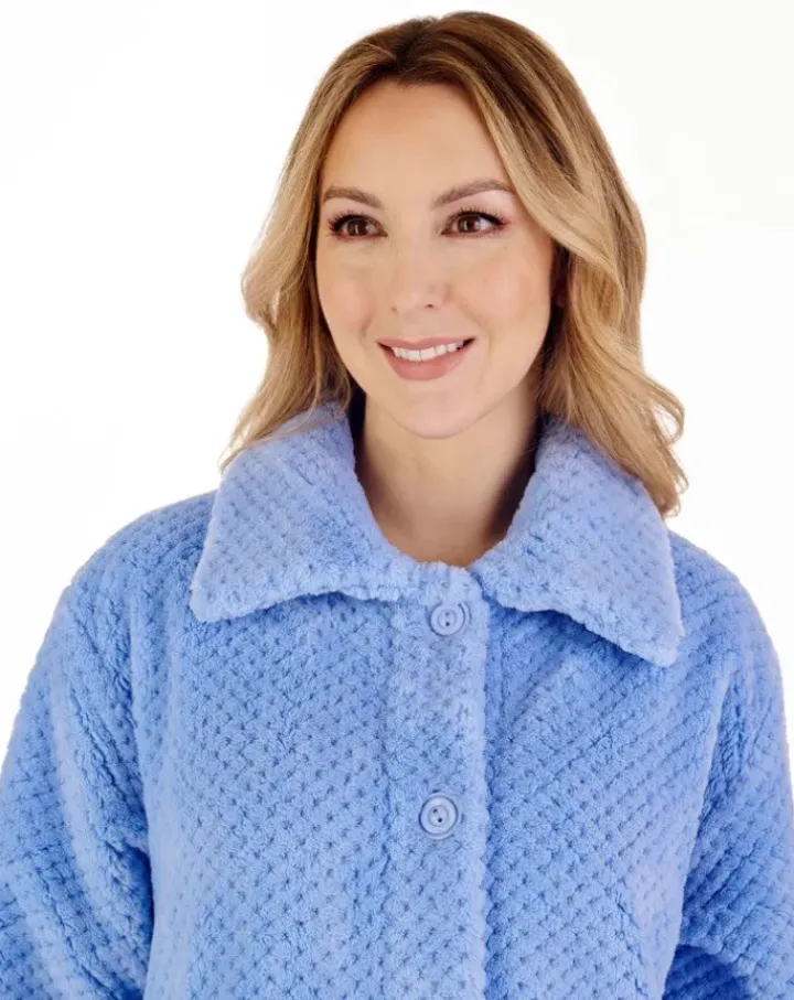 Luxury Waffle Fleece 46" Button Through Housecoat HC4327