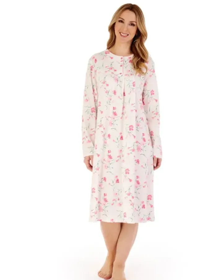 Picot Trim Floral 42" Jersey Nightdress ND88107