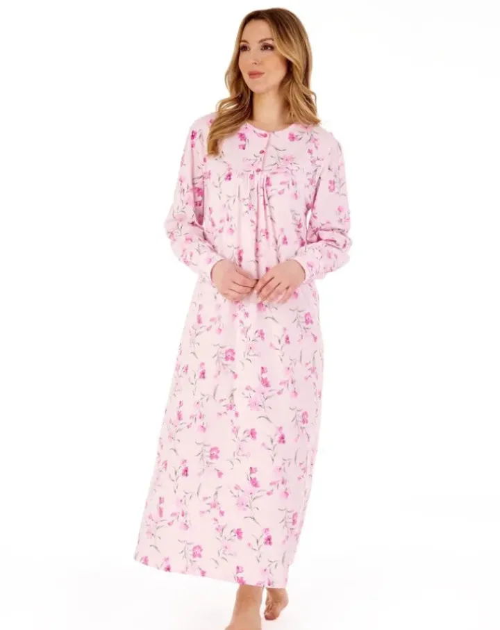 Picot Trim Floral 50" Jersey Nightdress ND88109