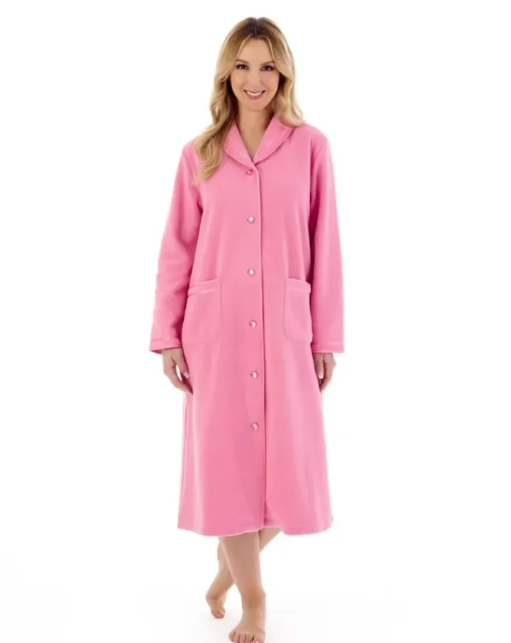 Polar Fleece 45" Button Trough Housecoat HC6321
