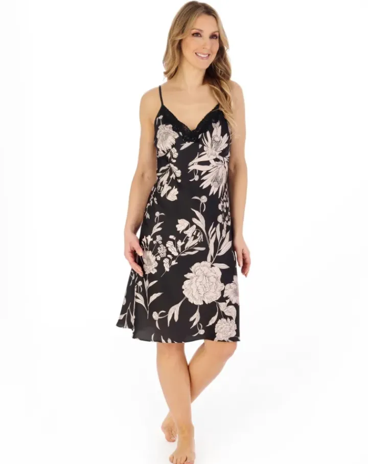 Satin Floral Print 38" Chemise GL04705