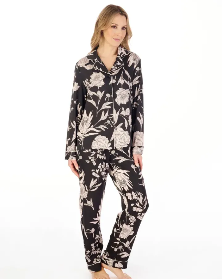 Satin Floral Print Tailored Pyjama Set GL04708