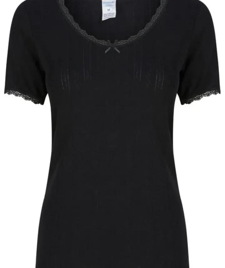 Slenderella Brushed Thermal Short Sleeve Top UW402