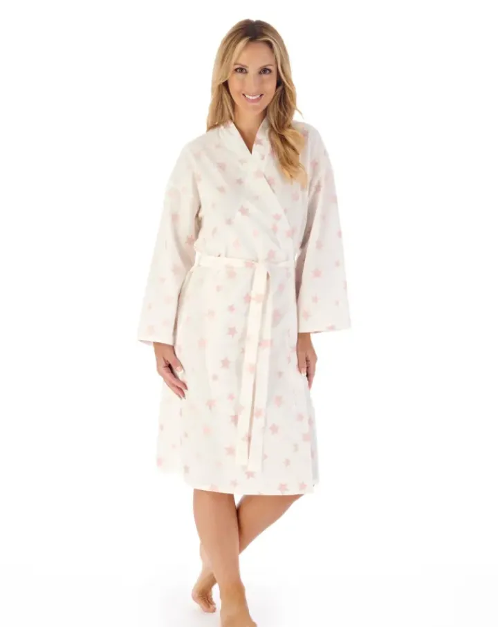 Star Print Jacquard Dobby Dot 43" Woven Kimono Wrap HC03249