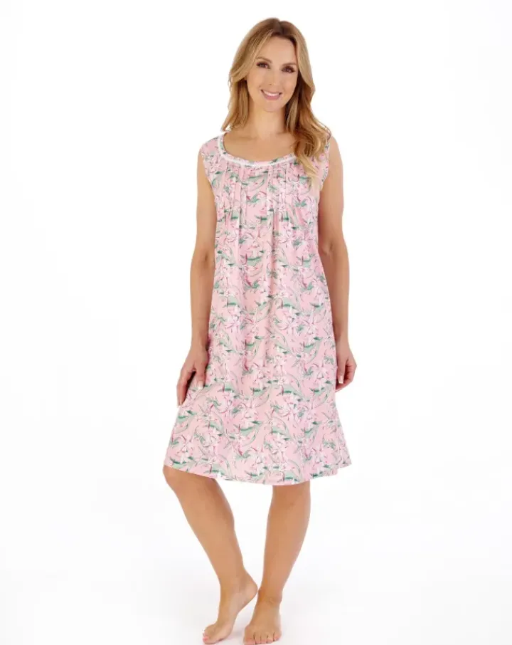 Tropical Flower Print 40" Woven Nightdress ND05220