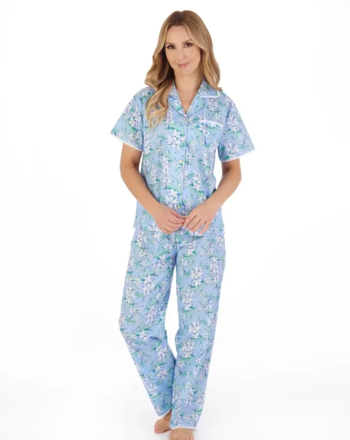 Tropical Flower Print Tailored Woven Pyjama PJ05223