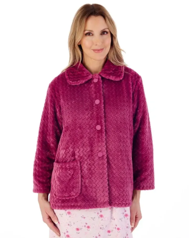 Zig-Zag Pattern Fleece 25" Bedjacket BJ02315